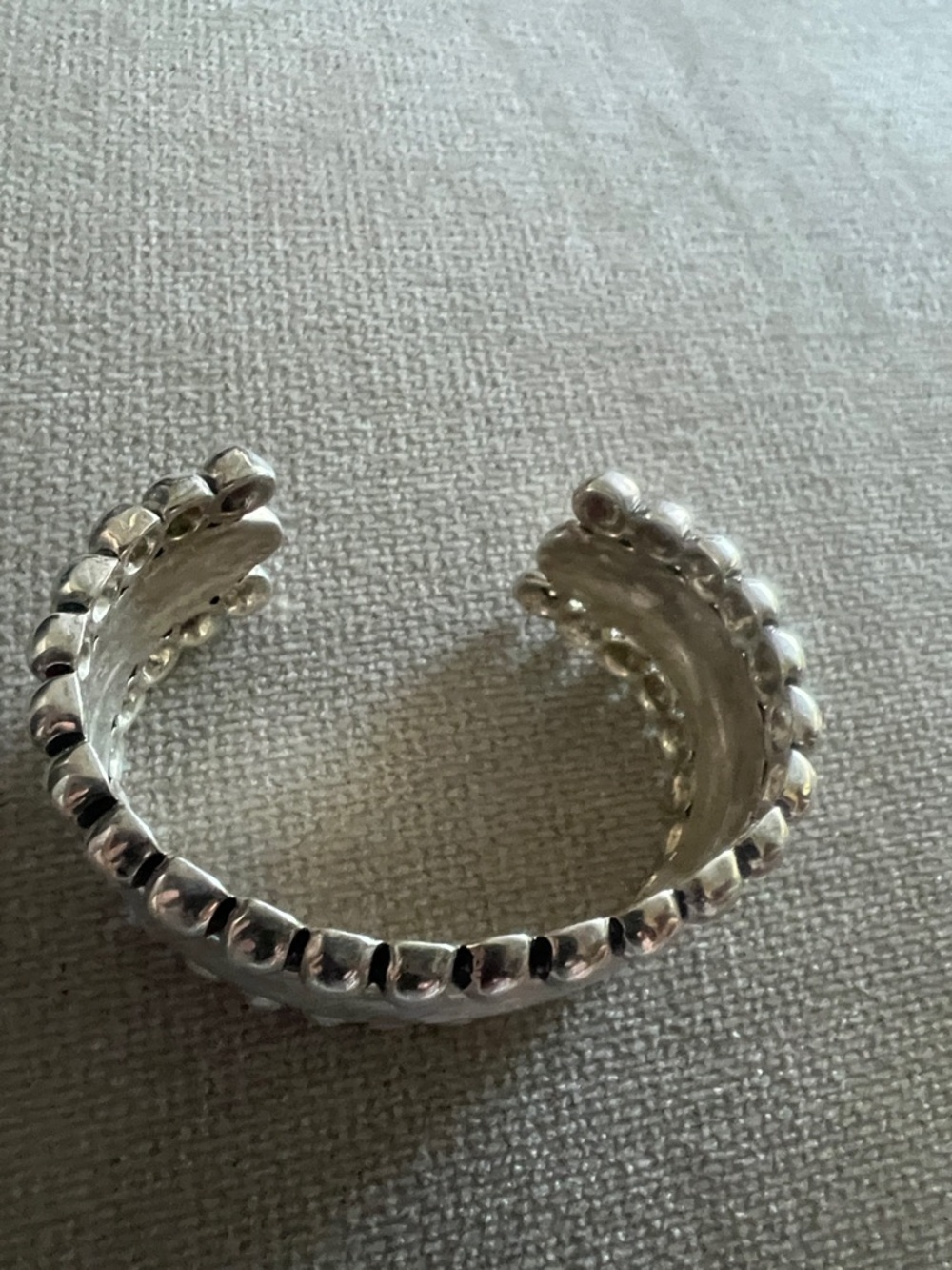 Silver Beaded Cuff Bracelet - Silver - Picture 4 of 7